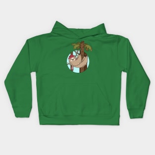 Cute Christmas Sloth Illustration // Festive Animal Cartoon // Sloth Lover Kids Hoodie